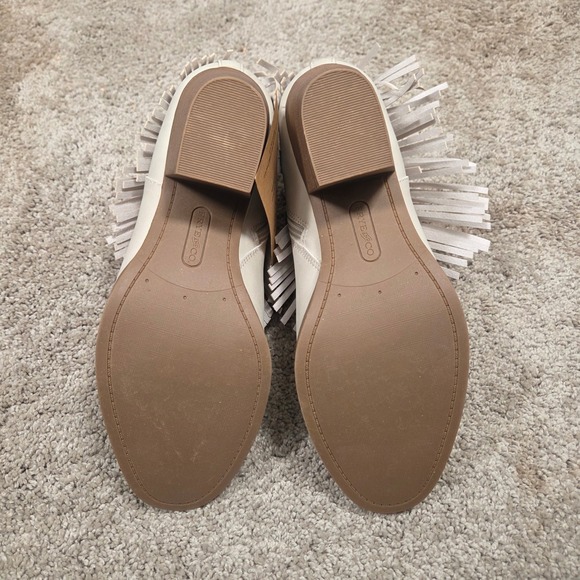 Frye & Co Demmy Fringe Ankle Boots Women's 10 Cream Western Boho Block Heel Zip - Picture 6 of 8